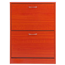 homcom Scarpiera Salvaspazio 2 Cassetti 2 Ripiani Regolabili 60x24x80cm marrone rosso