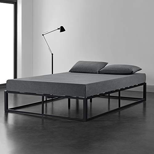 [en.casa] Struttura Letto in Metallo 160 x 200cm Letto Matrimoniale in Acciaio con Rete a Doghe - Nero