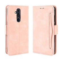 LODROC Cover Nokia 8.1 2018 Flip Cover Custodia Protettiva Caso Libro in Pelle PU con Portafoglio, Funzione Supporto, Chiusura Magnetica per Nokia8.1 - LOBYU0200752 Rosa
