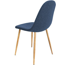 Deuba Sedie Sala da Pranzo 4 pz Tessuto sedie da Cucina Soggiorno Salotto Gambe Metallo Sedia Salone Blu Scuro