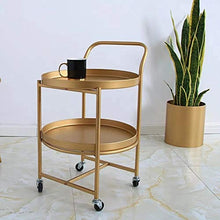 YIN YIN Carrello per ripiani Carrello for ripiani ， Scaffale for vassoio in ferro battuto elegante e resistente elegante casa soggiorno divano cucina bagno ristorante carrello mensola, oro 40X67CM Car