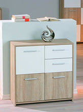 Inter Link Comò Truciolare, Decoro Sonoma Rovere, Bianco