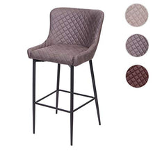 Sgabello Vintage con poggiapiedi HWC-H79 Metallo Tessuto Grigio Scuro
