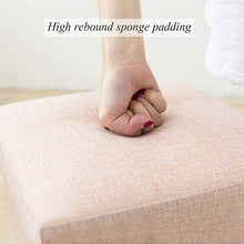 Tessuto Di Lino Pieghevole Contenitore Pouf Contenitore,imbottita Poggiapiedi Pouf Imbottito Sedia Sgabello,piccolo Contenitore Giocattolo Casella Per La Camera Da Letto Del Soggiorno Rosa 31x31x31cm