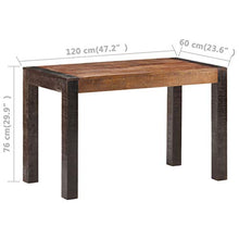 Festnight Tavolo da Pranzo in Legno Massello di Mango Grezzo,Tavolino da caffè Design Rustico Industriale,Tavolino per Divano,Tavolino da Giardino,120x60x76 cm