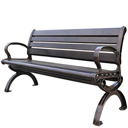 Outdoor Alluminio Panchina, Panca Da Giardino In Ferro Per Il Tempo Libero Con Schienale E Braccioli, Doppio Banco Di Balcone Esterno E Mobili Da Terrazza, Giardino Posti A Sedere Per 2-4 Persone