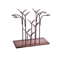 Dniu, portabottiglie in metallo con portabottiglie per vino, con 4 bottiglie di vino, ripiano in legno autoportante, base antiscivolo per cucina, cantina, bar