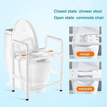 yunyu Sgabello da Bagno per Anziani, Sedile del Water Scorrevole con Maniglie, Sedia da Doccia in Acciaio Inossidabile, ausilio per la Mobilità del Bagno Antiscivolo, bianco-50X32X63CM