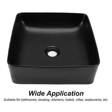 Estink - Lavabo da bagno, a forma quadrata, in ceramica moderna, per lavabo e bagno, 36 x 36 x 12,5 cm, colore: Nero