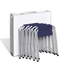 Festnight Set Tavolo da Campeggio Pieghevole 6 Sedie, Set Pieghevole di Tavolo da Picnic Regolabili 180x60 cm