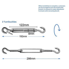 Gwgbxx Silver Heavy Sun Base Sail Hook Installazione Completa Hardware Kit di Vele Anti-ruggine per Tenda per Esterni Gancio