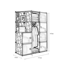 XuQinQin Armadio, assemblato Armadio, Armadio Semplice, Doppio Armadio, di plastica Telaio in Acciaio, Assemblea Governo di immagazzinaggio Armadio (Color : A, Size : 111x47x147cm)