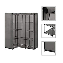 Soulong - Armadio portatile in tessuto, per camera da letto, armadio, a forma di L, con binari 130 x 87 x 169 cm