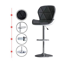 Sgabello da bar, poltrona girevole a 360 °, sgabello alto 60cm-80cm, con schienale, poggiapiedi in metallo e telaio/A / 60cm / 80cm