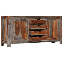 vidaXL Credenza Armadio Madia Resistente Solida Robusta Durevole Elegante Pratica Rustica di Tendenza Grigia 160x40x75 cm Legno Massello di Sheesham