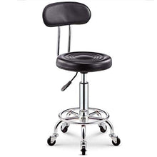 Sgabello da Massaggio con Pulegge Altezza Regolabile 74-87 Cm Sgabello Sgabelli Rotazione di 360 Gradi per Salone Bellezza Tatuaggio Parrucchiere Dentista,Nero,Ironwheel