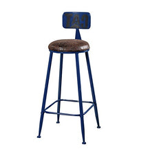 DFREW Sgabelli Alta Sgabello da Bar Cucine Sedia da Pranzo Colazione Sgabello | Sedie Alte Bar Stool Contatore Sedia Di Svago Sedile Retro Multisize Sgabelli Design (Sede Di Legno),Blu,65Cm