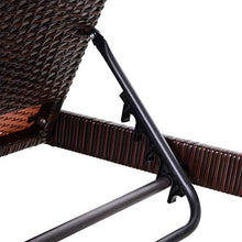 Outsunny Lettino Prendisole a 2 Posti, Sdraio in Acciaio e Rattan, Schienale Regolabile, 195 x 120 x 28cm Marrone e Bianco Crema