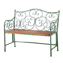 GaoF Panchina da Giardino per terrazza all'aperto Panchine da Parco per Il Tempo Libero, panchina in ghisa Resistente alle intemperie e Legno massello con braccioli Schienale, panchina a 2 posti con