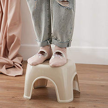 Sgabello in plastica x2, sgabello basso addensato Sgabello per cambio scarpe, forte capacità portante, impilabile, adatto per soggiorno camera da letto bagno/bianca / 27x23x17cm