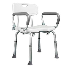 L&KW Sedia da Doccia Girevole per Sedia a rotelle per Anziani/disabili Sgabello Antisdrucciolo Sedie Regolabili con Manico e Schienale Sgabello da Bagno in Bianco Max 100kg,Bianca