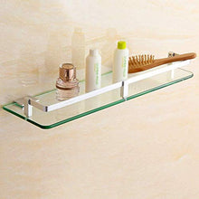 Luyshts Mensola moderna rettangolare in vetro temperato Spazio antiruggine Mensola per bagno in alluminio Supporto a parete Supporto rettangolare con finitura lucida Mensola per doccia Mensola gallegg