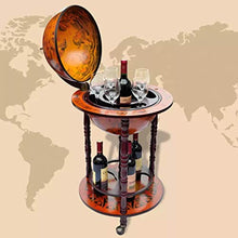 SOULONG Mappamondo Bar con Ruote, Portabottiglie da Vino Stile retrò, Supporto di Bottiglia Portabottiglie Vino da Terra, Casa Cabinet Contenitore Portavini, in Lengo, 102 x 47 x 47 cm