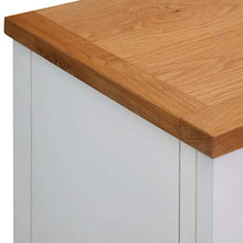 GOTOTOP Credenza in legno di quercia di acacia con 2 ante e 2 cassetti, armadio ausiliario per corridoio, soggiorno, camera da letto, 90 x 33,5 x 83 cm, marrone e bianco