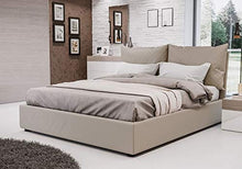 Letto Matrimoniale con contenitore comprensivo di rete in tessuto effetto velluto - Luise
