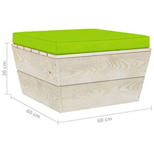 vidaXL Ottomana da Giardino su Pallet con Cuscino in Legno di Abete