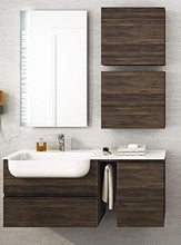 Mobile da bagno Misura: L.120 P.36 cm Finitura: Rovere Tabacco Top: Semincasso in Politek con vasca integrata, cassetti, specchio con luci a led come da foto - 100% made in Italy