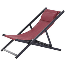 miozzi Set 2 Sedie Sdraio Pieghevoli in Alluminio 96,35x58x91,5 cm Rex Rosso