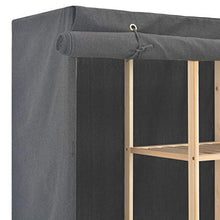 Festnight Armadio in Tessuto, Guardaroba Portatile Grigio 173x40x170 cm