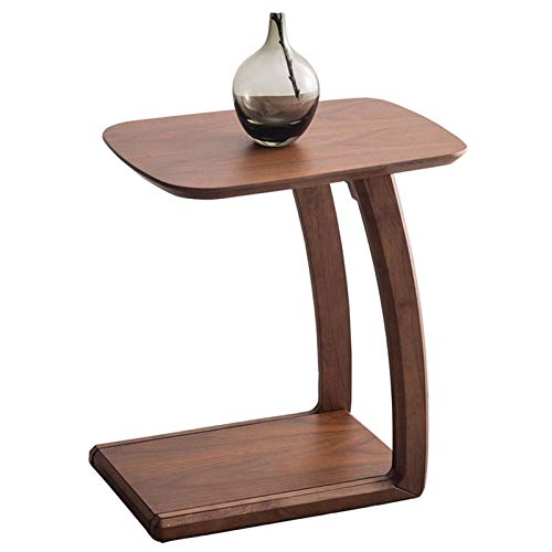 SUBBYE Tavolino Salotto Soggiorno Giardino Tavolino Piccolo Alto 57 Cm/ 22,4'', Tavolino in Legno A Forma di C per Patio/Giardino/Balcone, Comodino Moderno Rettangolo per Decorazioni per La Casa