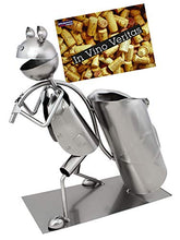 Brubaker portabottiglia Vino Porta Bottiglia di Vino Rana Fogliame - Decorazione Oggetto Metallico - portabottiglia - con Biglietto di Auguri per Regalo di Vino