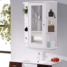 BXSZVOK Mobile da Bagno a un'anta, armadietto a Specchio da Bagno Bianco con 2 Ripiani integrati e 3 Ripiani Piccoli