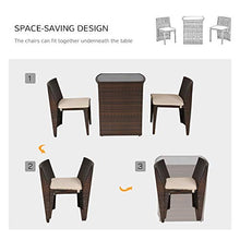 Set Tavolino e 2 Sedie da Giardino in Rattan Marrone