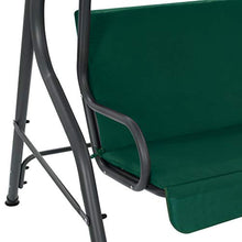 vidaXL Panchina a Dondolo da Giardino con Baldacchino e Cuscini Comodo Relax Stabile Elegante Altalena Telaio in Acciaio Verniciato Verde in Tessuto