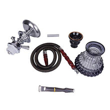 XJJY Shisha NACKAH Genuine EGYPTINE SHESHA SHESHA Stile di Cafe con Tubo Flessibile da 100 cm Lavabile (Nero)