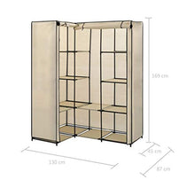Festnight- Armadio Angolare, Guardaroba Portatile Crema 130x87x169 cm