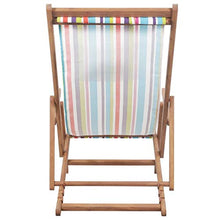 UnfadeMemory Sdraio da Spiaggia Pieghevole Tessuto Telaio Legno Multicolore