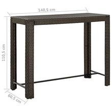 FAMIROSA Tavolo Bar da Giardino Marrone 140,5x60,5x110,5 cm Polyrattan