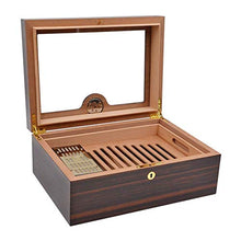 JKCKHA Vetro Trasparente Tetto apribile Visualizza Legno di Cedro Messa Humidor