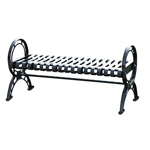 Panchina Nel Parco Panca da Esterno In Metallo,Panchina da Giardino Senza Schienale Con Braccioli,Panca da Giardino Robusta Per Esterno,Per Canale di Lavoro/prato/coperta, Può Ospitare 2-3 Persone