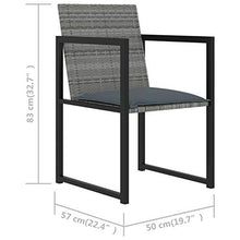 Tidyard Set da Pranzo da Giardino 9 pz con Cuscini in Polyrattan Grigio,Set da Pranzo Giardino,Set di Mobili,per Balcone, Giardino o Terrazzo