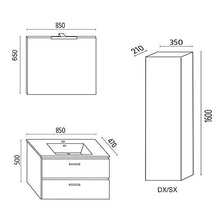 OGOMONDO Mobile da bagno sospeso Spring Bianco con Colonna specchio MADE IN ITALY