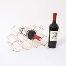 GCE 9 Bottiglie di Metallo Dorato Ferro da Stiro portabottiglie Soggiorno Creativo Vino Armadio espositore Alveare armadietto del Vino scaffale portabottiglie Oro Rosa 2 ° Piano Vino cremagliera