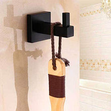 OUNONA Ganci portasciugamani da Bagno Ganci per Bagno Asciugamano da Bagno Appendiabiti Fissato al Muro Gancio Asciugamano Singolo Gancio Quadrato (Nero)
