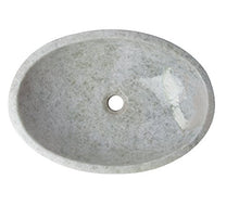 Yuchengstone - Lavabo grande in marmo pregiato, forma ovale, colore: verde chiaro, dimensioni: L50cm, B35cm, H15,8cm, peso: ca. 19 kg