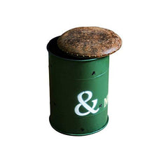 ZSYGFS - Sgabello in ferro da stiro, stile americano, stile retrò, sgabello a barilotto di olio, secchio di vernice, secchio in metallo, per riporre oggetti creativi e scarpiera (verde)